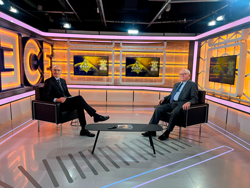 Jesús Avezuela y Eduardo Serra durante la entrevista en La Gran Pregunta